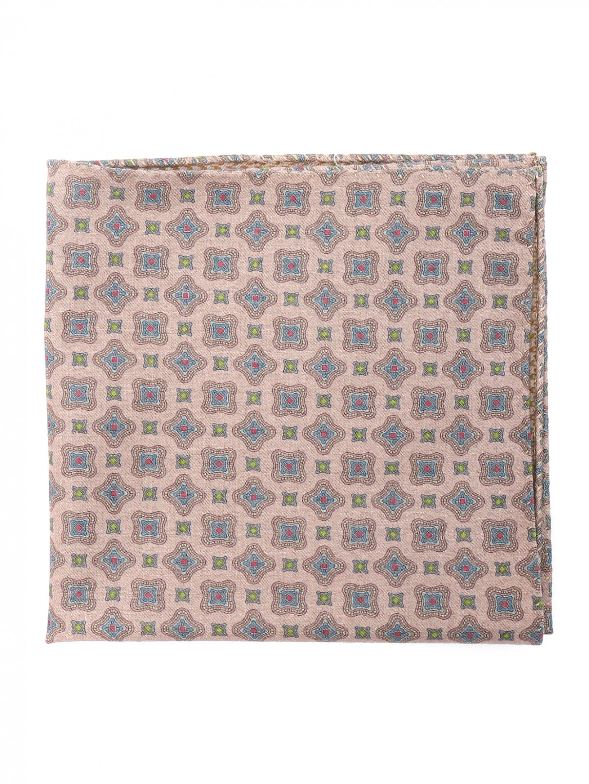 Платок карманный из шерсти с узором Eton  –  Общий вид  – Цвет:  Розовый