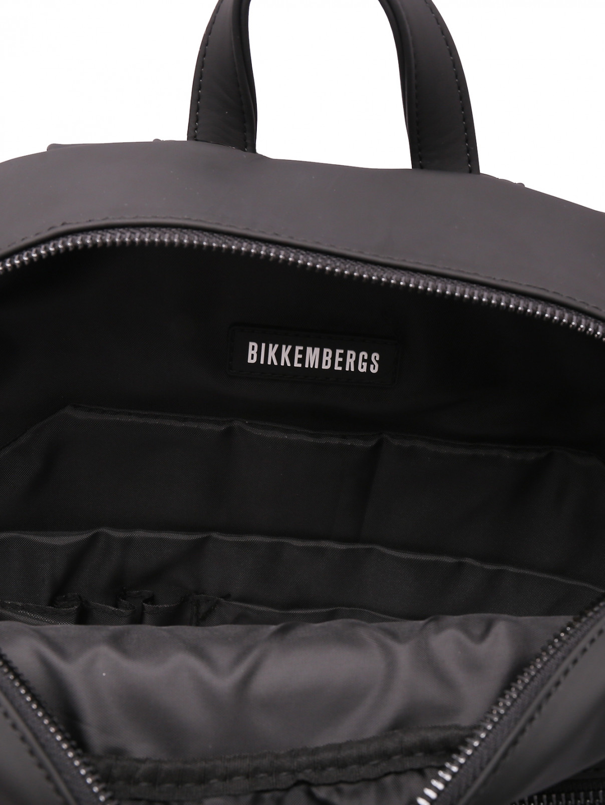 Рюкзак из текстиля с принтом Bikkembergs  –  Деталь1  – Цвет:  Черный