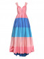 Платье-макси из шелка с пышной юбкой в полоску Carolina Herrera  –  Общий вид