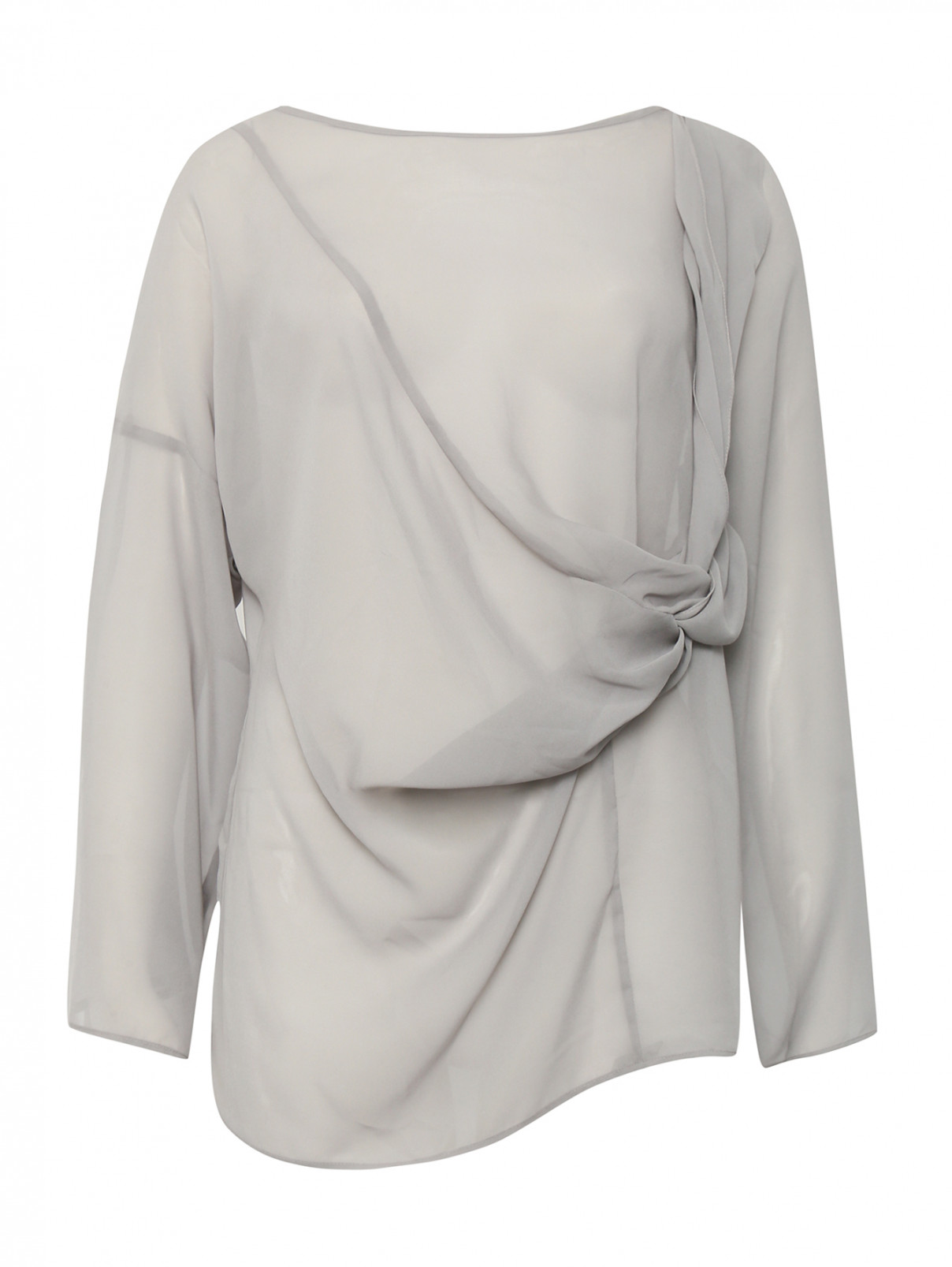 Блуза свободного кроя с драпировкой Anne Valerie Hash  –  Общий вид  – Цвет:  Серый