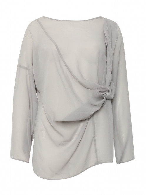 Блуза свободного кроя с драпировкой - Общий вид