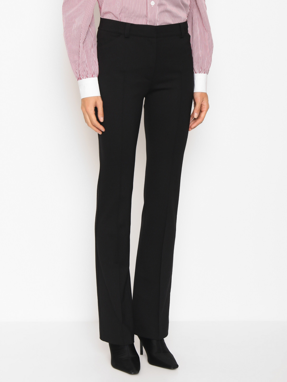 Трикотажные брюки со стрелками Luisa Spagnoli  –  МодельВерхНиз  – Цвет:  Черный
