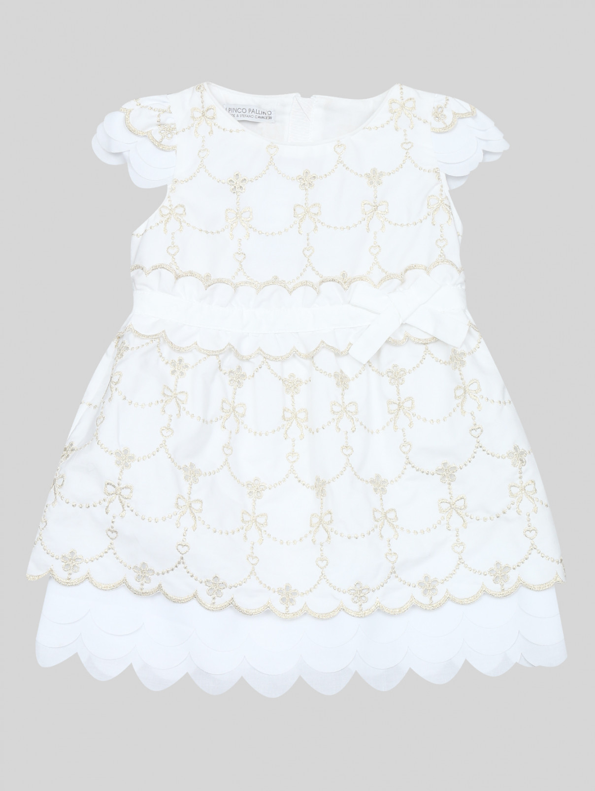 Платье из хлопка с вышивкой узором I Pinco Pallino  –  Общий вид  – Цвет:  Узор
