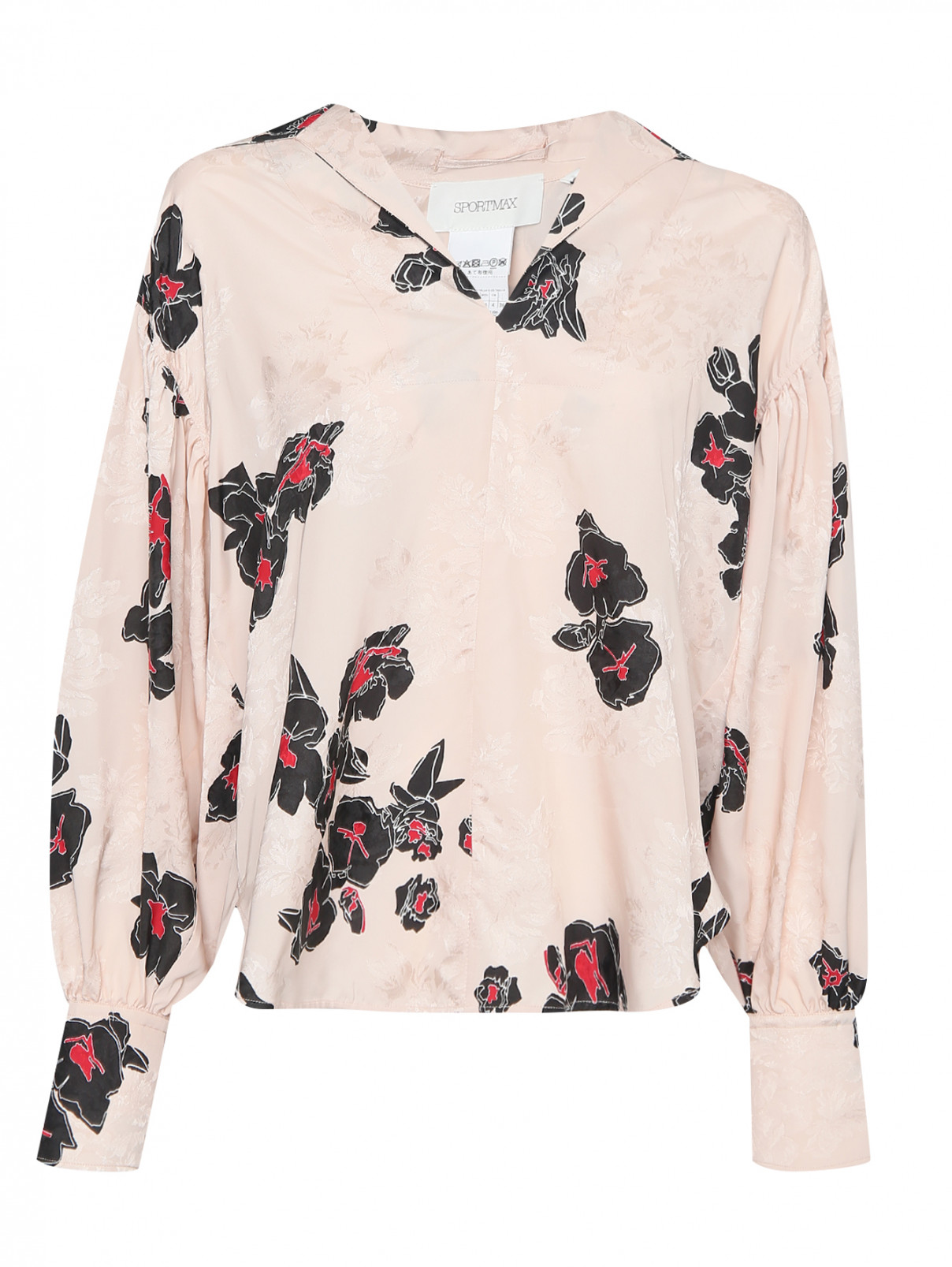 Блуза свободного кроя с узором Sportmax  –  Общий вид  – Цвет:  Розовый