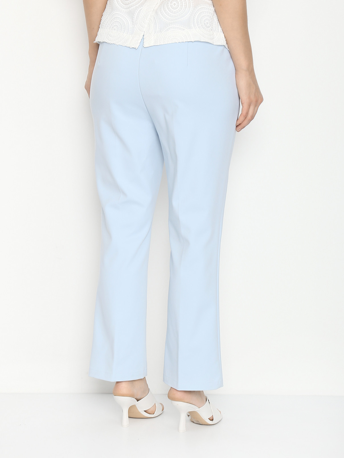 Укороченные брюки из смешанного хлопка Marina Rinaldi  –  МодельВерхНиз  – Цвет:  Синий