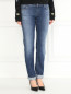 Узкие джинсы из потертого денима Emporio Armani  –  Модель Верх-Низ