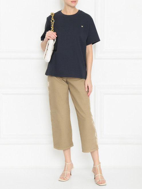 Укороченные джинсы из хлопка свободного кроя Weekend Max Mara - МодельОбщийВид