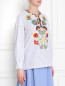 Блуза из хлопка с узором и декоративной отделкой Manoush  –  МодельВерхНиз