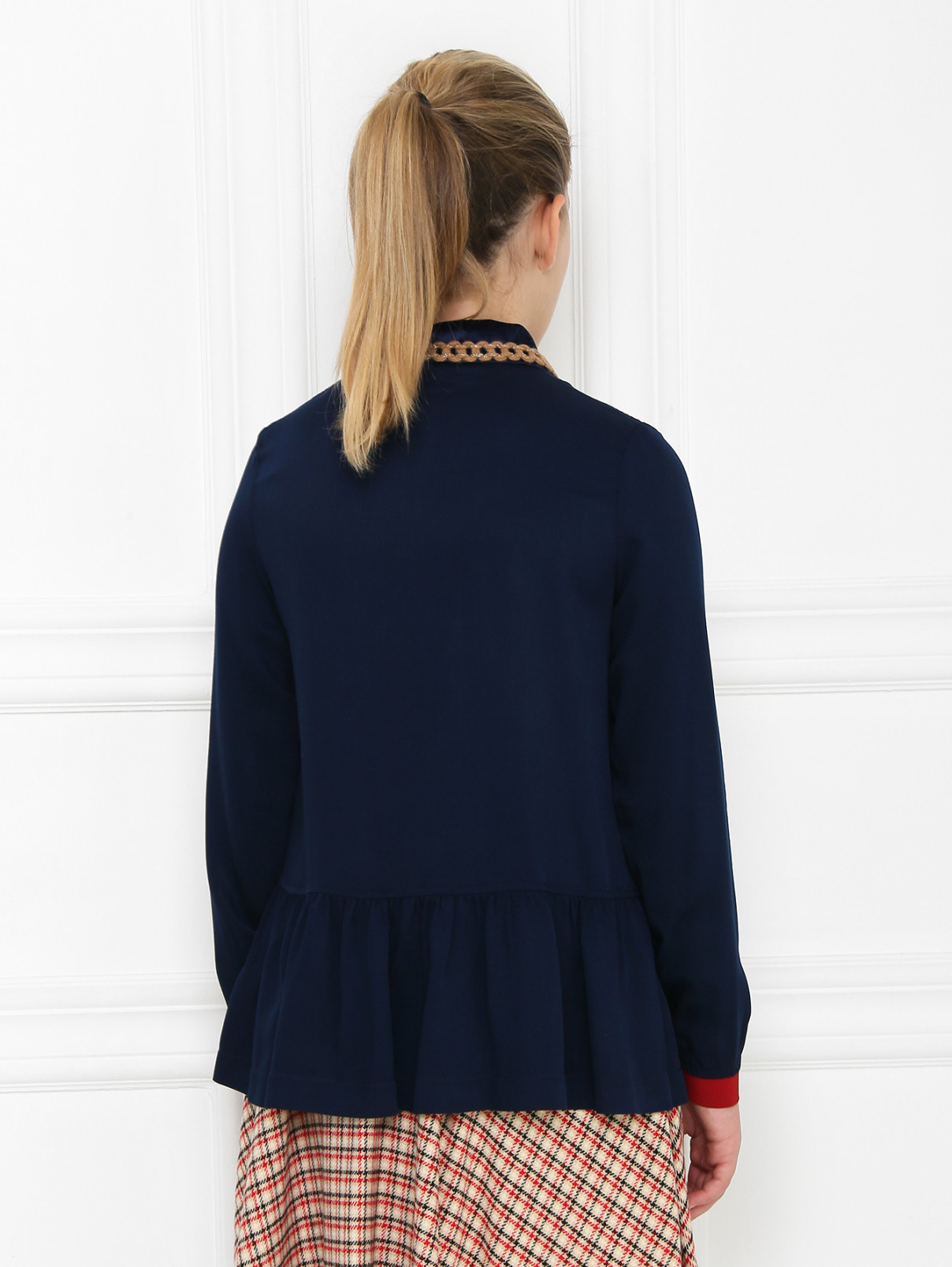 Блуза из вискозы с декором MiMiSol  –  МодельВерхНиз1  – Цвет:  Синий