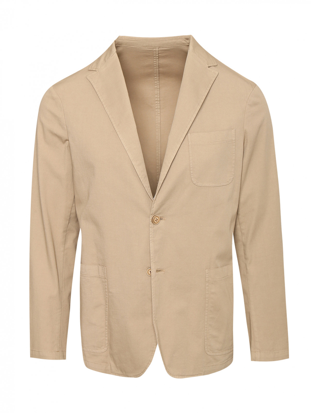 Пиджак из хлопка с накладными карманами Altea  –  Общий вид  – Цвет:  Бежевый