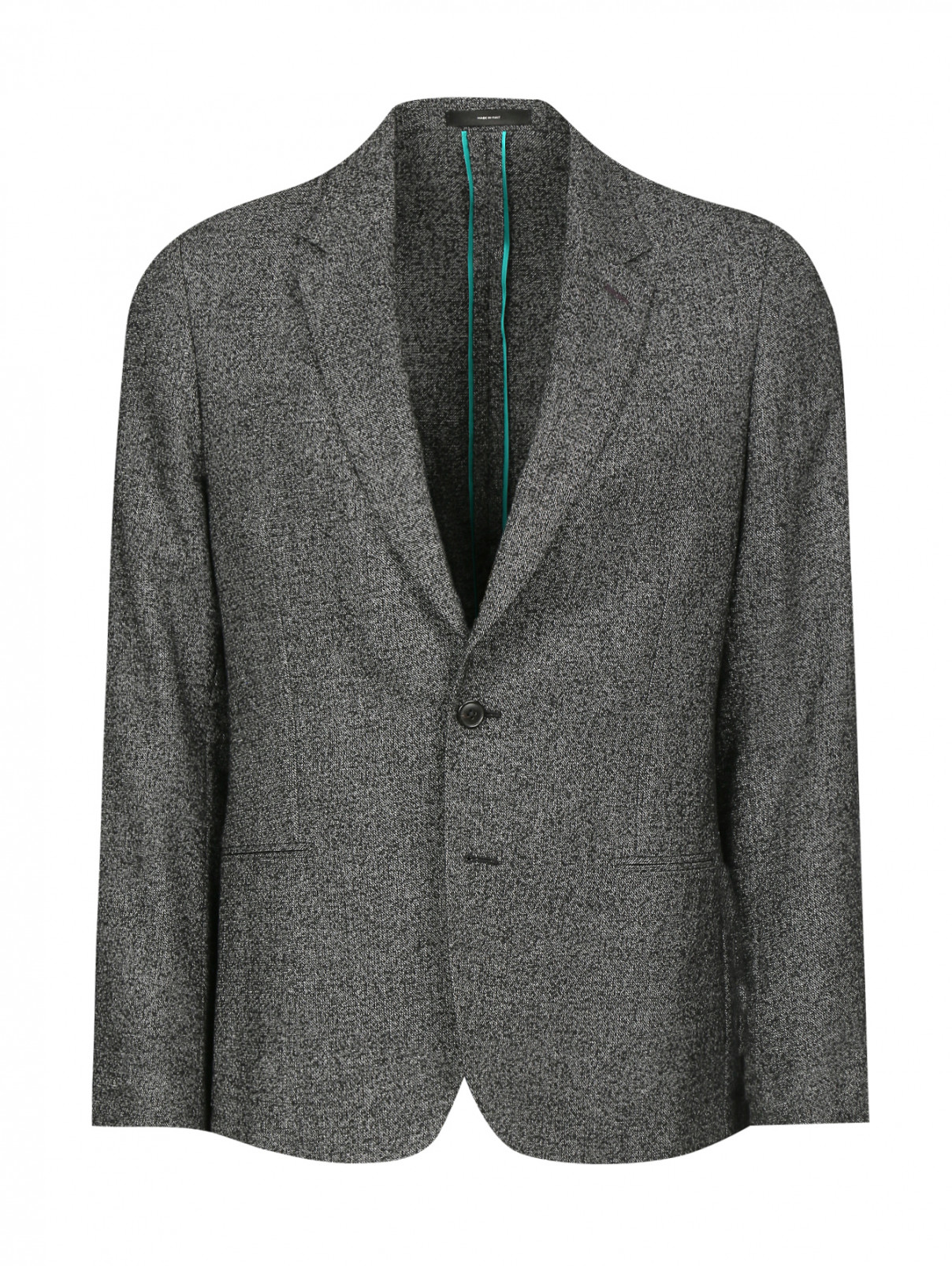 Пиджак однобортный из шерсти Paul Smith  –  Общий вид  – Цвет:  Серый