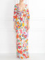 Платье-макси из шелка с цветочным узором Moschino  –  Модель Общий вид