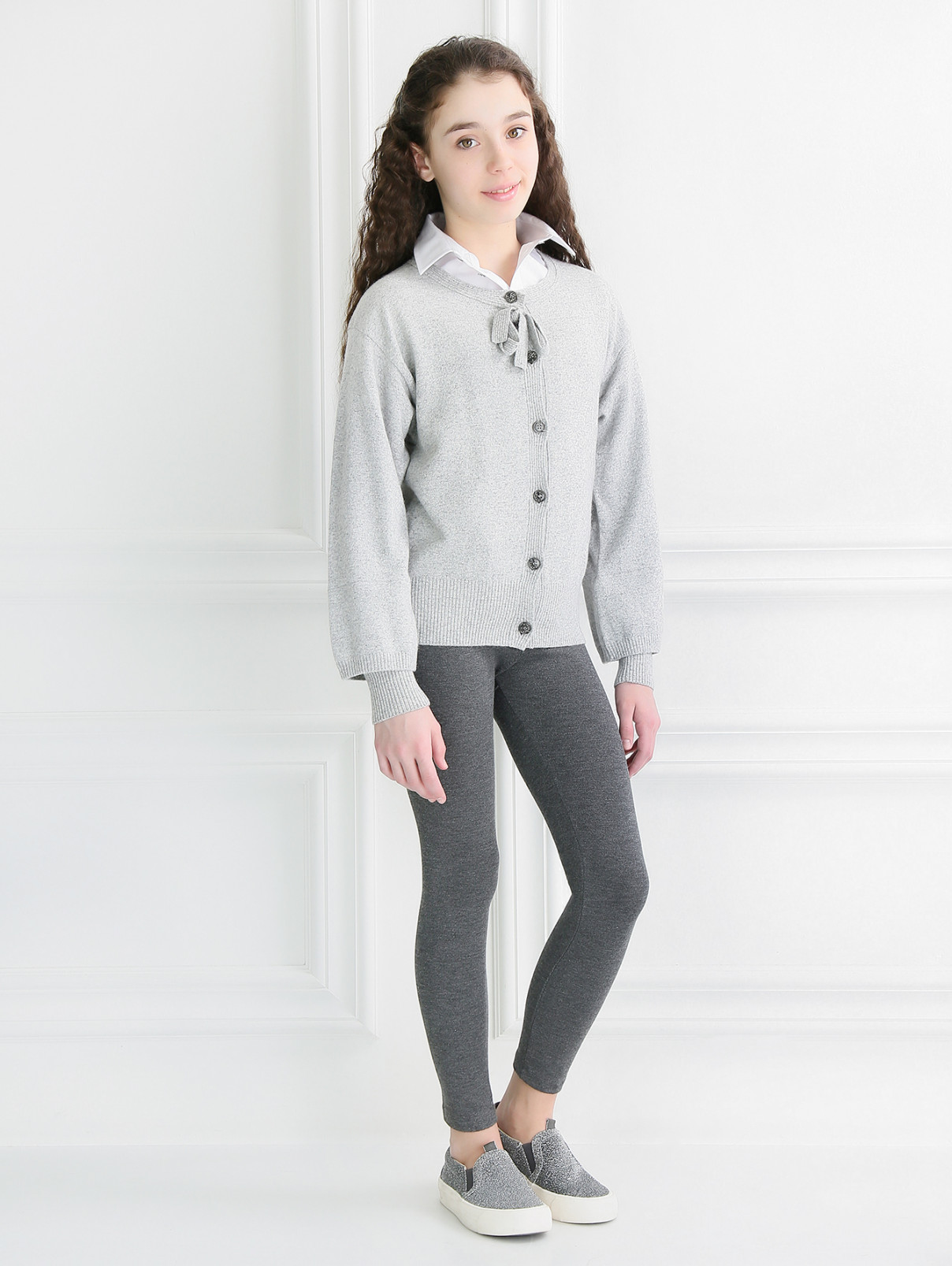 Трикотажные брюки на резинке Il Gufo  –  Модель Общий вид  – Цвет:  Серый