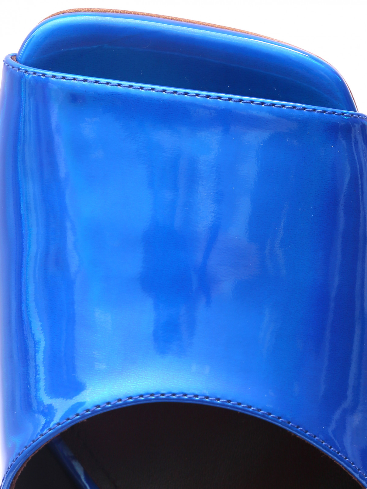 Босоножки из лакированной кожи Sportmax  –  Обтравка3  – Цвет:  Синий