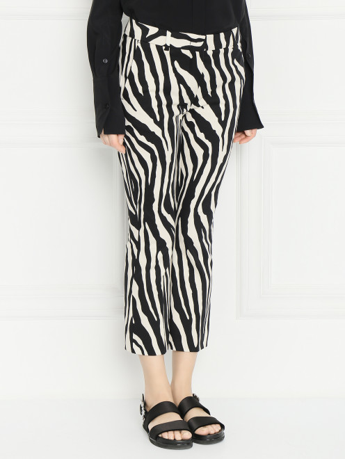Брюки из хлопка с узором Sportmax - МодельВерхНиз
