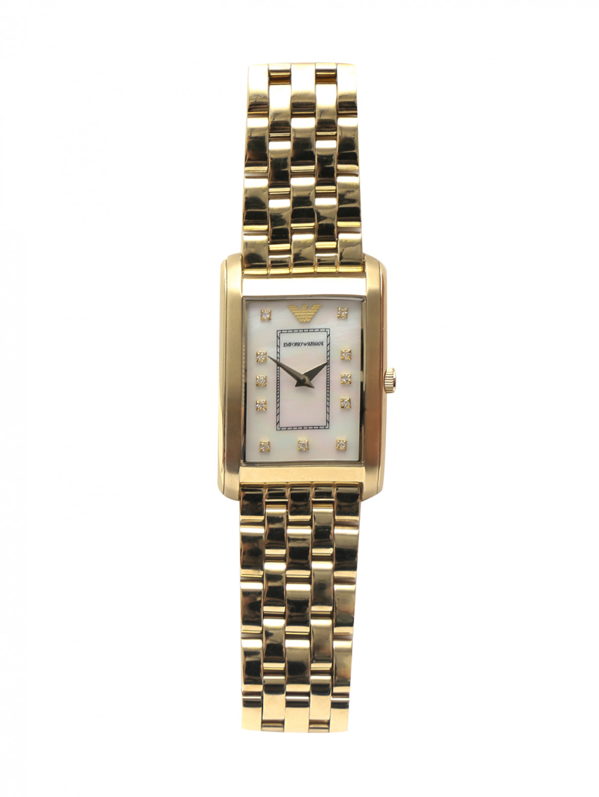 Часы декорированные кристаллами Emporio Armani  –  Общий вид  – Цвет:  Золотой