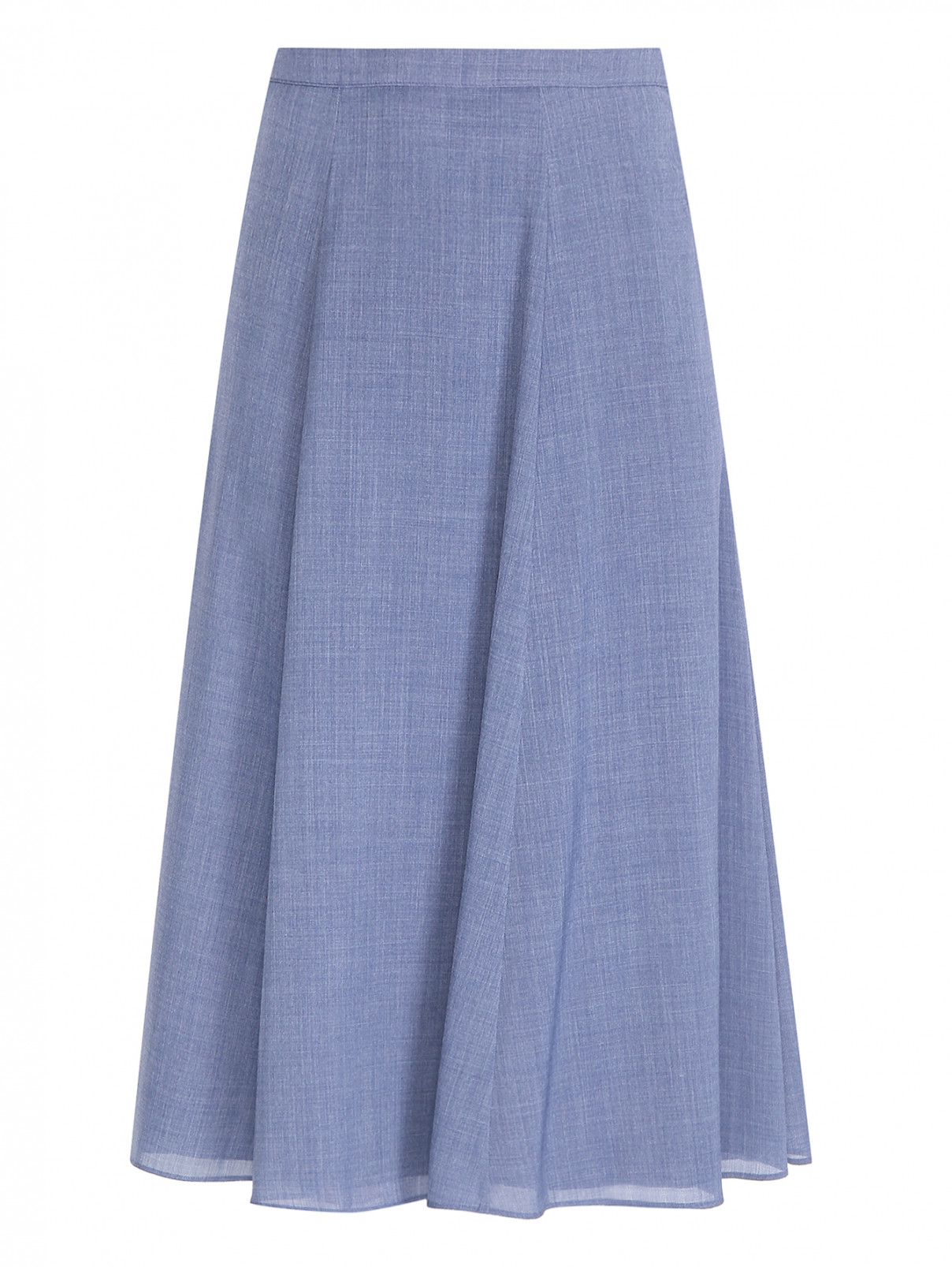 Расклешенная юбка из шерсти Marina Rinaldi  –  Общий вид  – Цвет:  Синий