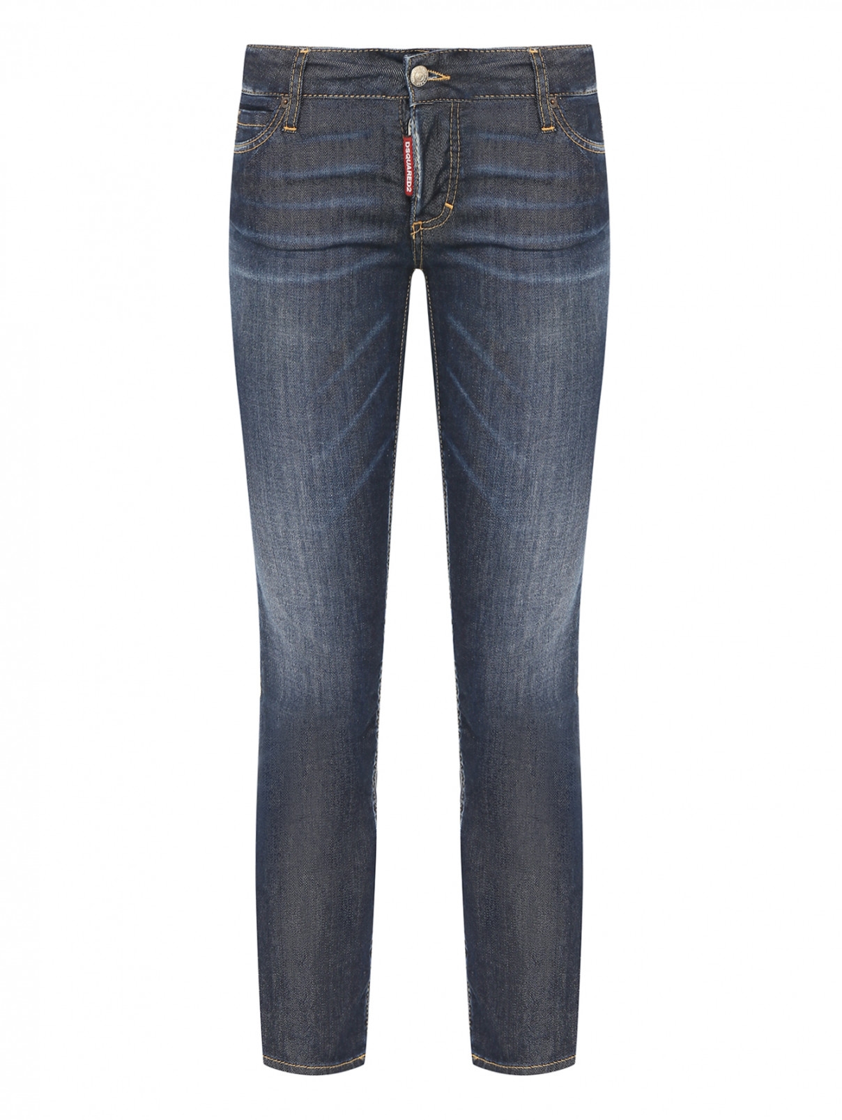 Зауженные джинсы из темного денима Dsquared2  –  Общий вид  – Цвет:  Синий