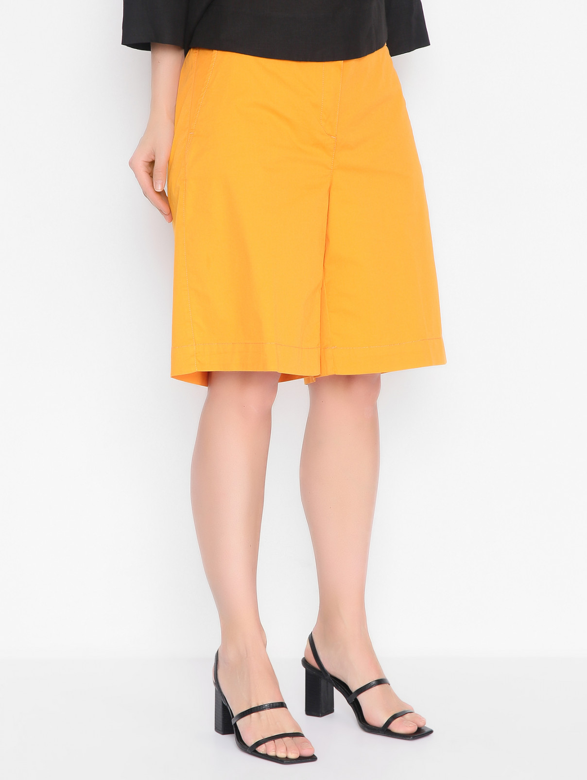 Шорты из хлопка с карманами Marina Rinaldi  –  МодельВерхНиз  – Цвет:  Оранжевый