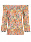 Блузка с узором со сборкой из хлопка Etro  –  Общий вид