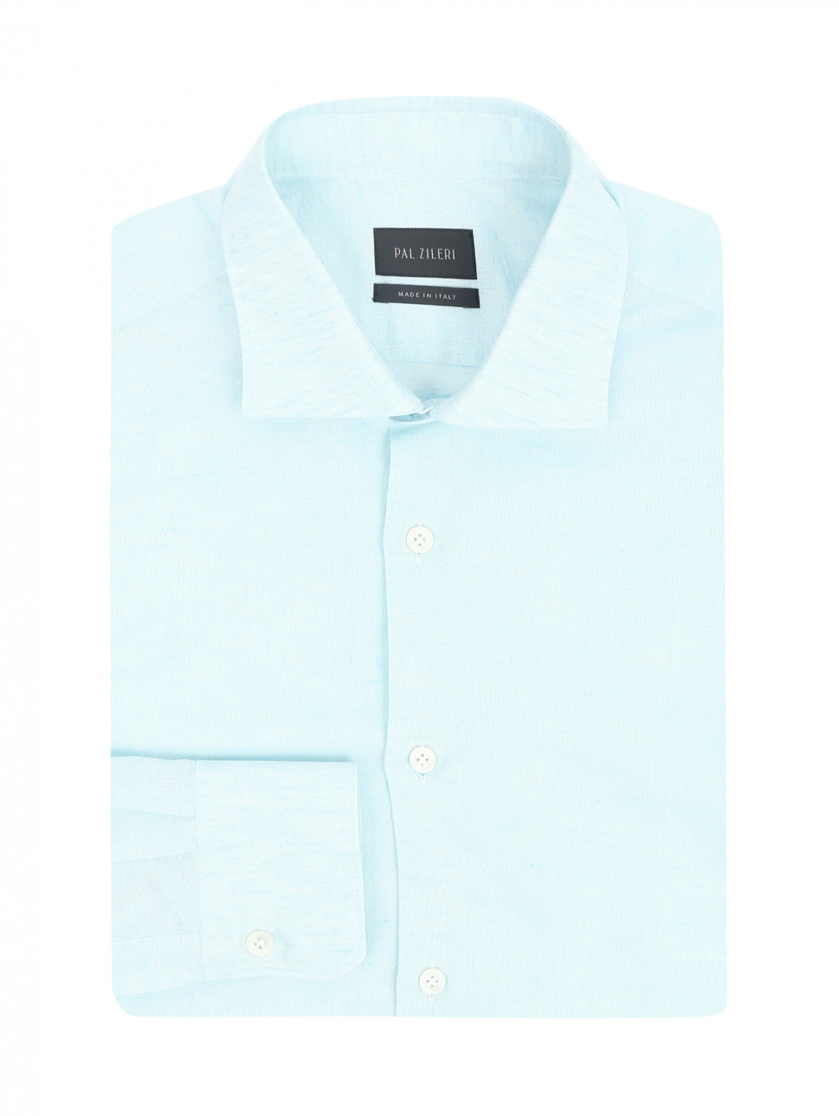 Рубашка из льна и хлопка Pal Zileri  –  Общий вид  – Цвет:  Зеленый