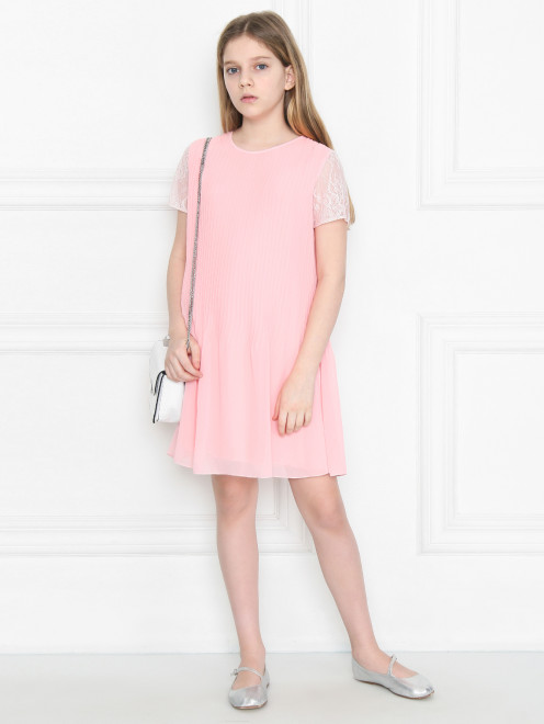 Платье плиссированное с кружевом Aletta Couture - МодельОбщийВид