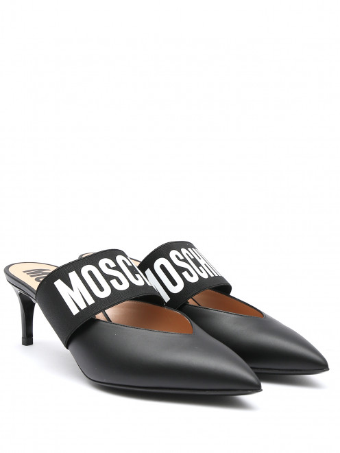 Туфли из гладкой кожи с логотипом Moschino - Общий вид