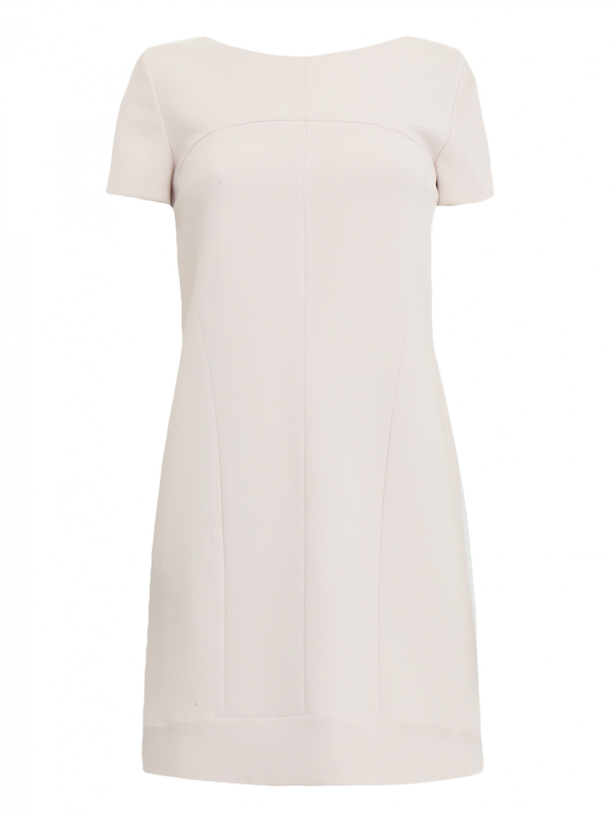 Платье из шерсти свободного кроя с боковыми карманами Alberta Ferretti  –  Общий вид  – Цвет:  Белый