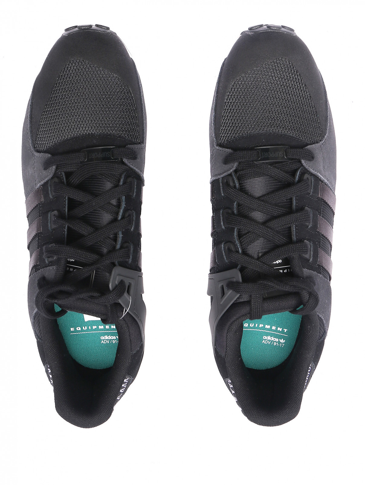 Комбинированные кроссовки на контрастной подошве Adidas Originals  –  Обтравка4  – Цвет:  Черный
