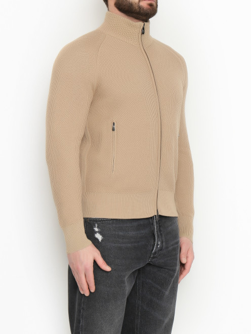 Джемпер из хлопка на молнии Piacenza Cashmere 1733 - МодельВерхНиз