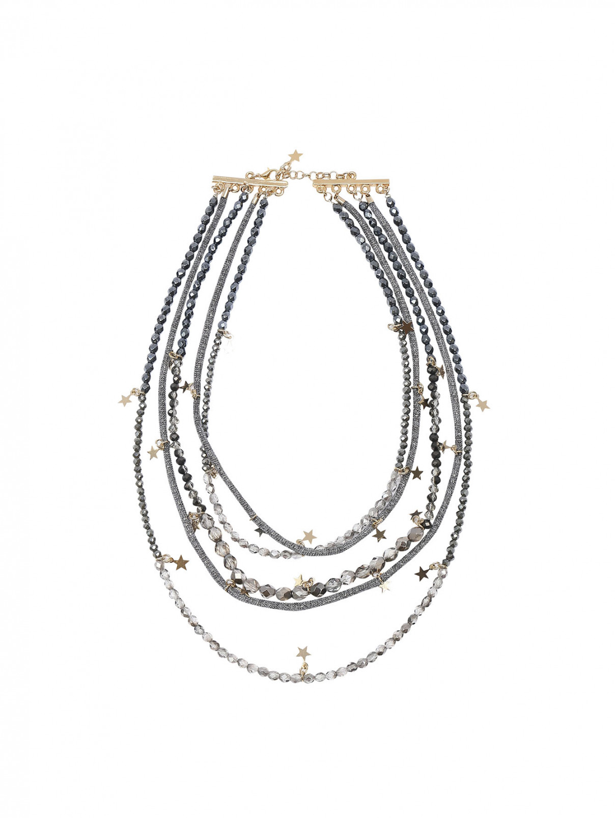 Многоярусное ожерелье с подвесками Lorena Antoniazzi  –  Общий вид  – Цвет:  Серый