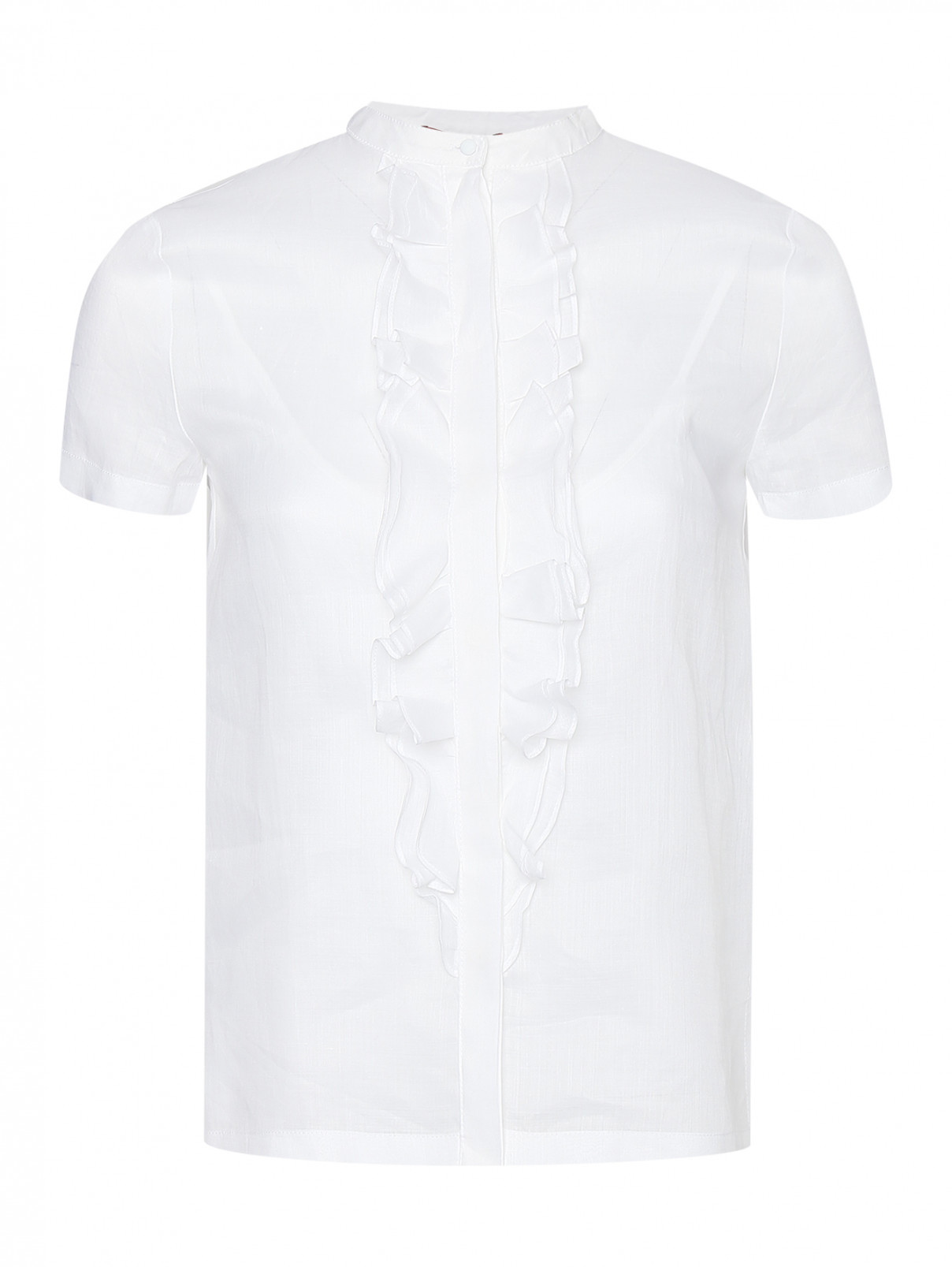 Блуза с воланами Max Mara  –  Общий вид  – Цвет:  Белый