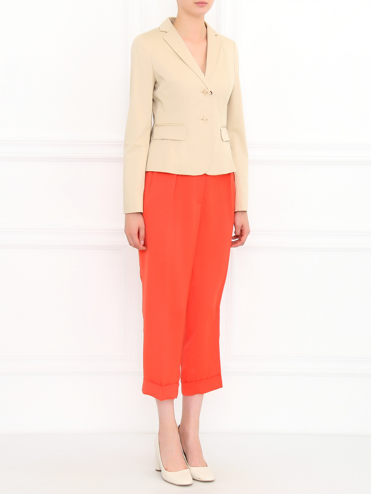 Легкие укороченные брюки Cedric Charlier  –  Модель Общий вид  – Цвет:  Красный