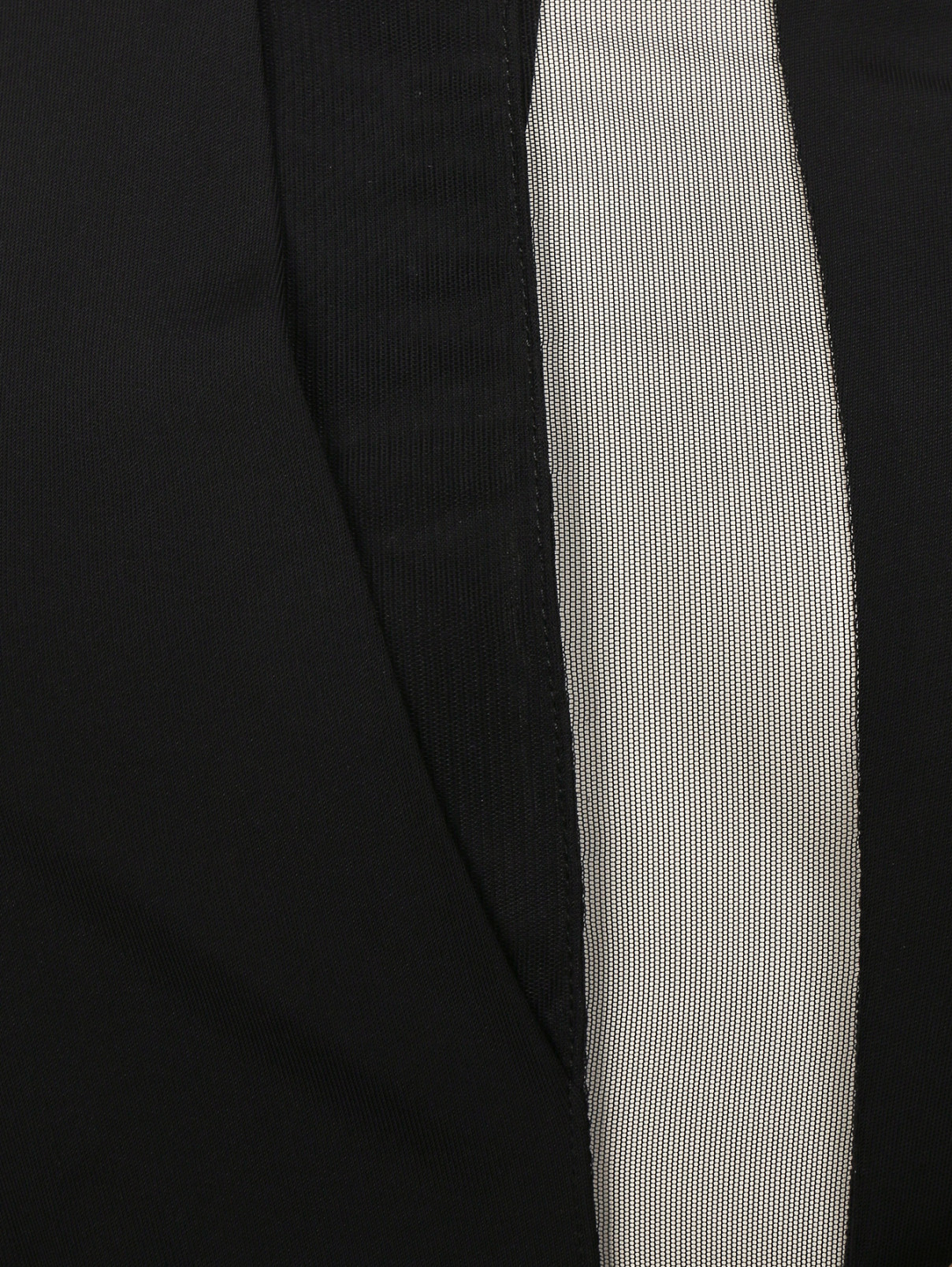 Платье-макси с резинкой на талии и прозрачными вставками JO NO FUI  –  Деталь  – Цвет:  Черный