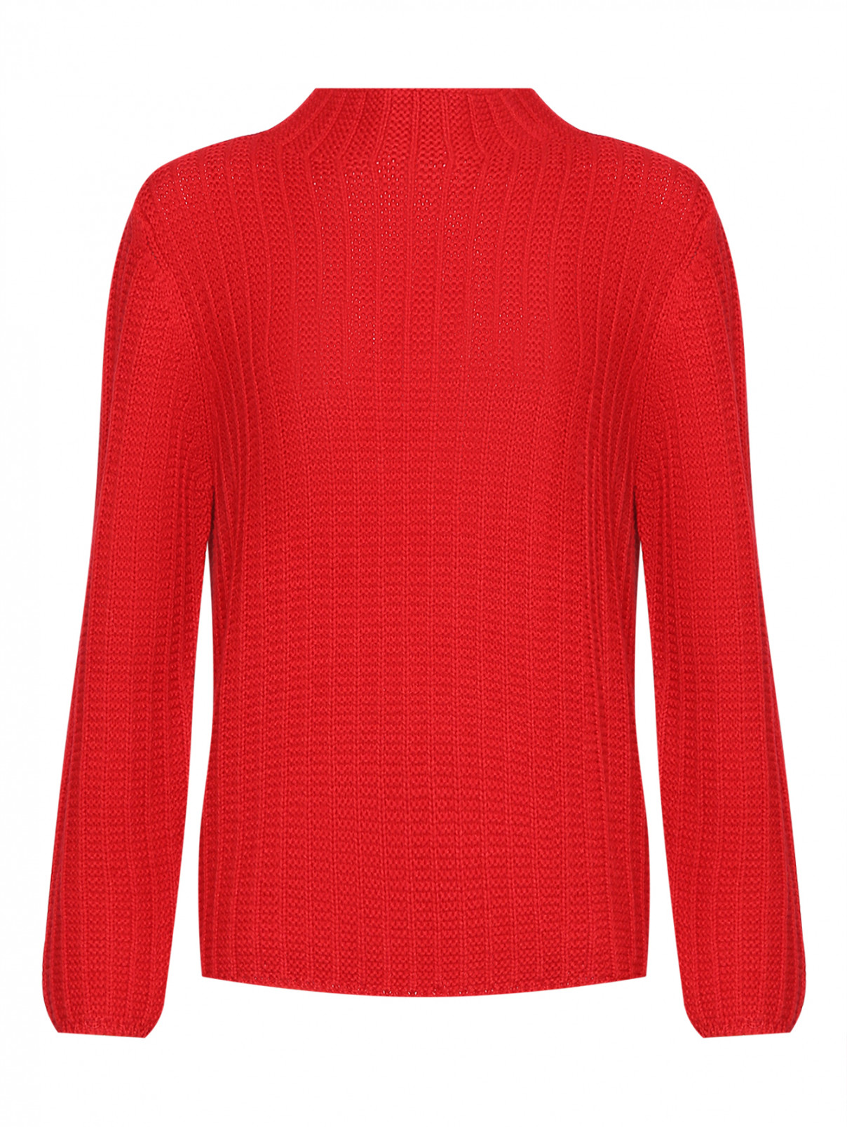 Базовый свитер из шерсти мелкой вязки Luisa Spagnoli  –  Общий вид  – Цвет:  Красный