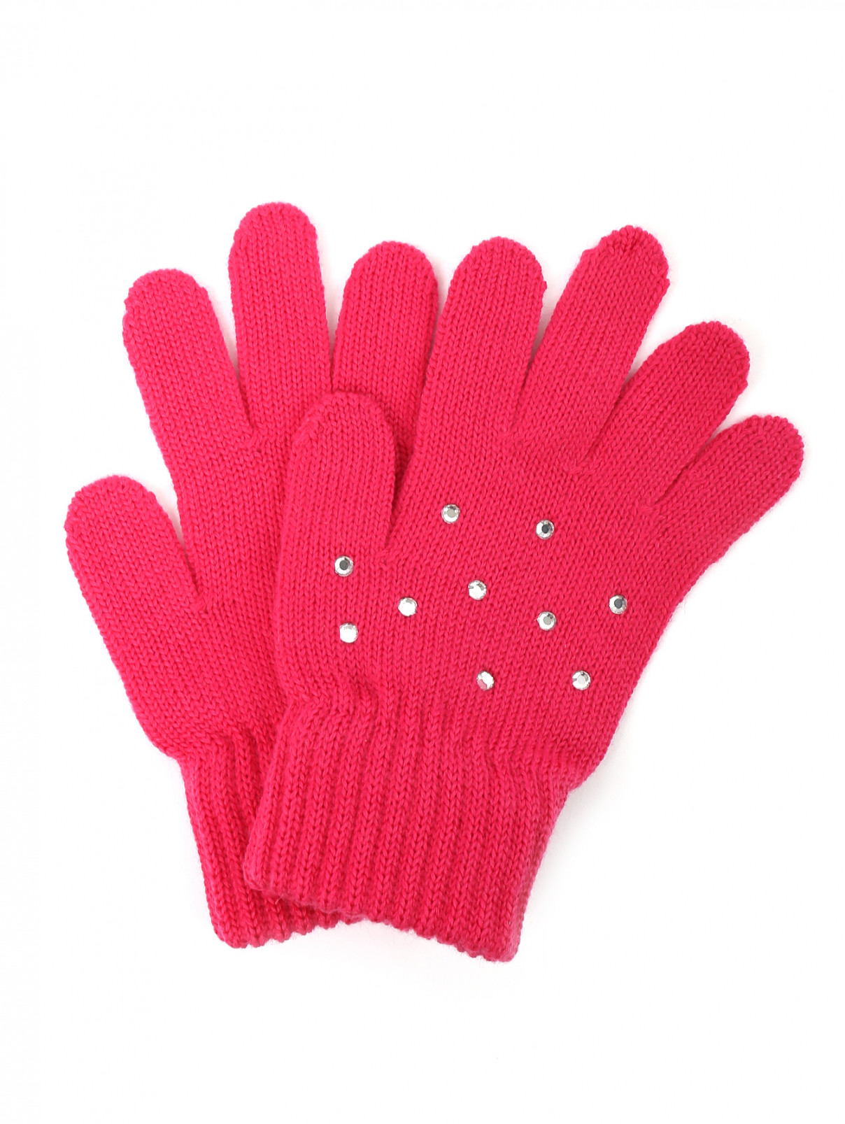 Трикотажные перчатки из шерсти со стразами Catya  –  Общий вид  – Цвет:  Розовый
