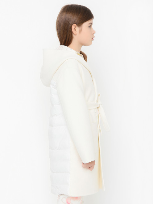 Комбинированное пальто с поясом - МодельВерхНиз2