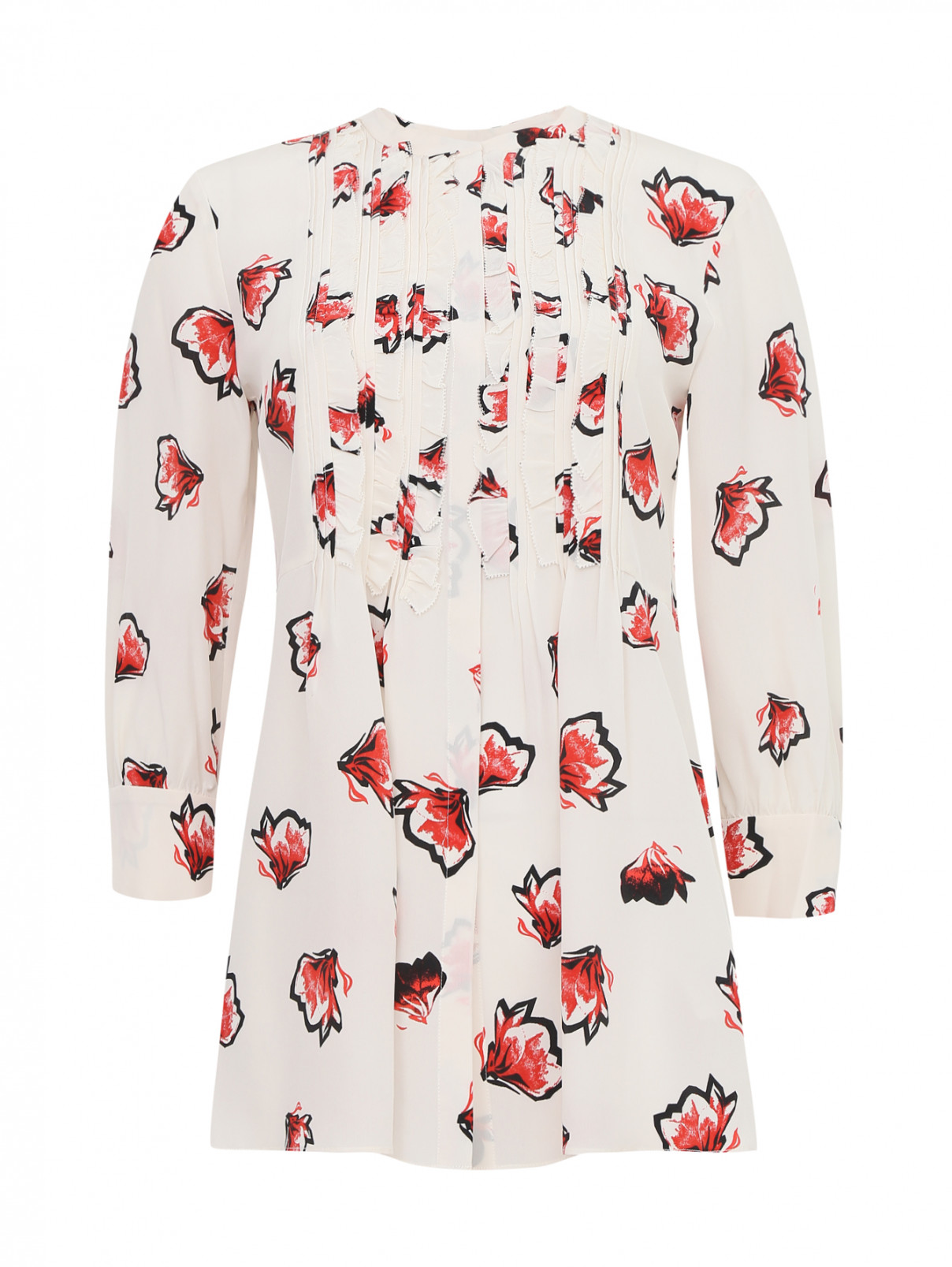 Блуза из шелка с узором Dorothee Schumacher  –  Общий вид  – Цвет:  Узор