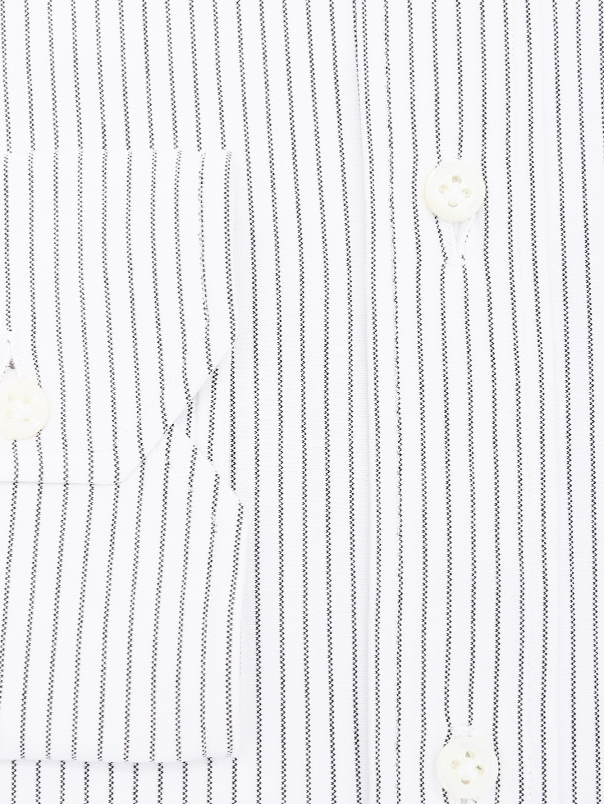 Рубашка из смешанного хлопка с узором "полоска" Giampaolo  –  Деталь1  – Цвет:  Белый