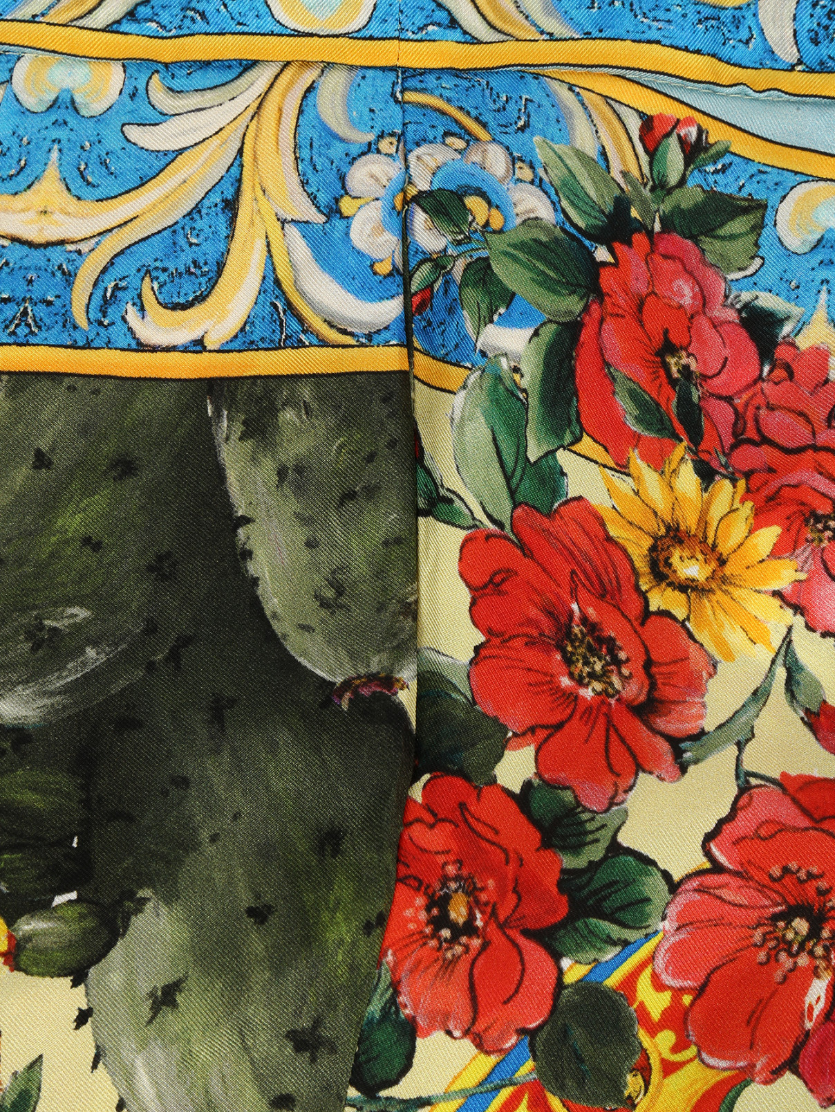 Брюки из шелка с узором Dolce & Gabbana  –  Деталь1  – Цвет:  Узор