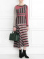 Платье-миди из шерсти с узором "полоска" I'M Isola Marras  –  Модель Общий вид