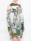 Платье-мини из шелка с узором и трикотажной вставкой Alberta Ferretti  –  МодельВерхНиз