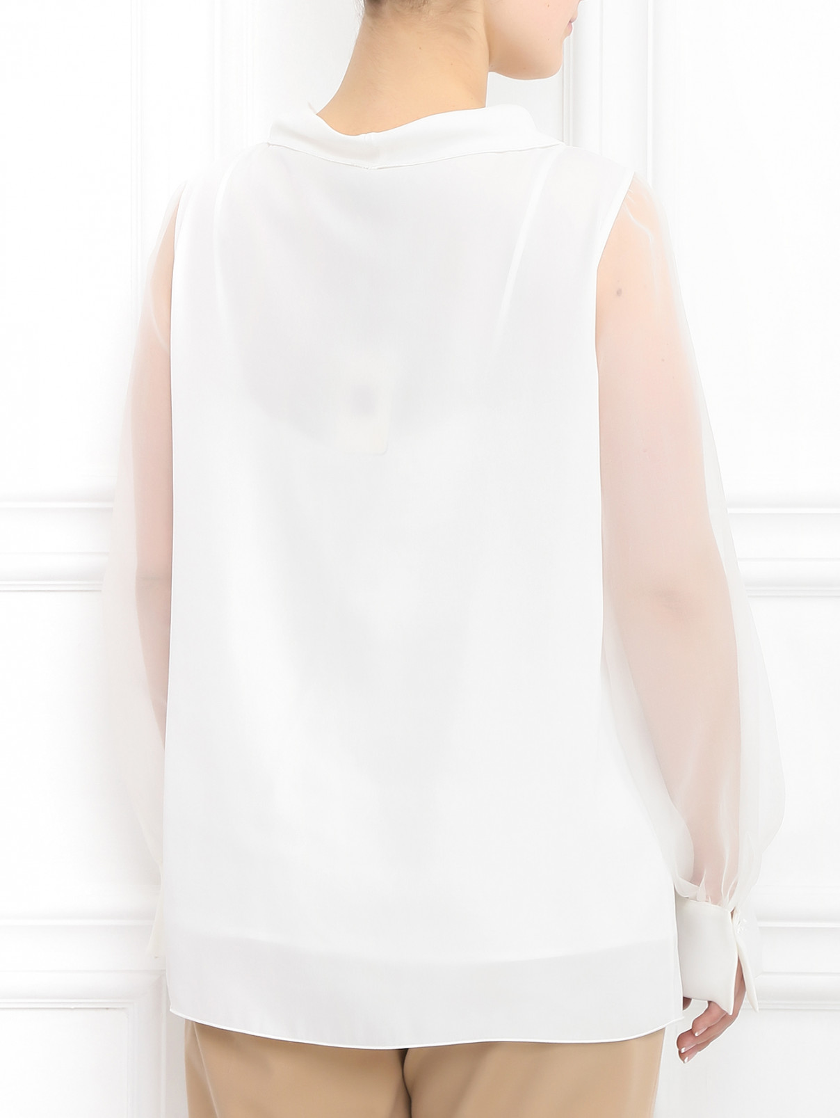 Блуза с драпировкой Marina Rinaldi  –  Модель Верх-Низ1  – Цвет:  Белый