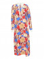 Платье-макси с цветочным узором и контрастной отделкой Vivetta  –  Общий вид