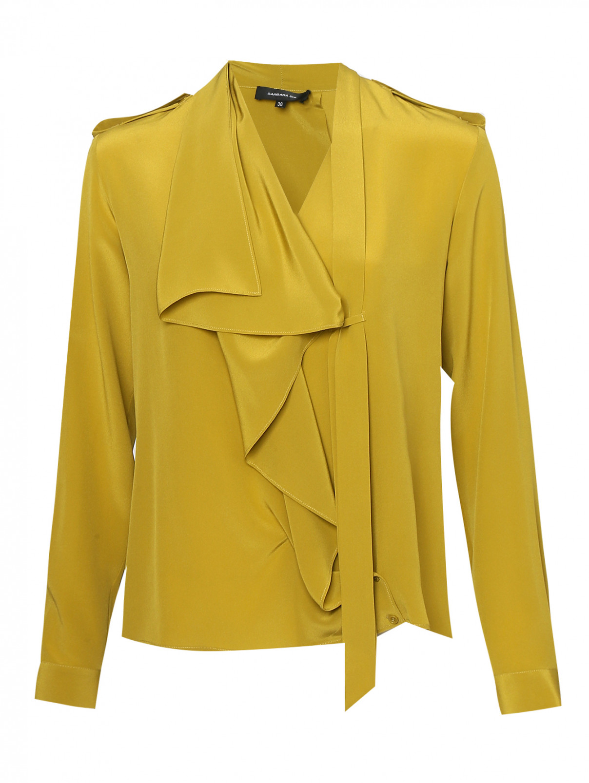 Блуза из шелка однотонная Barbara Bui  –  Общий вид  – Цвет:  Оранжевый