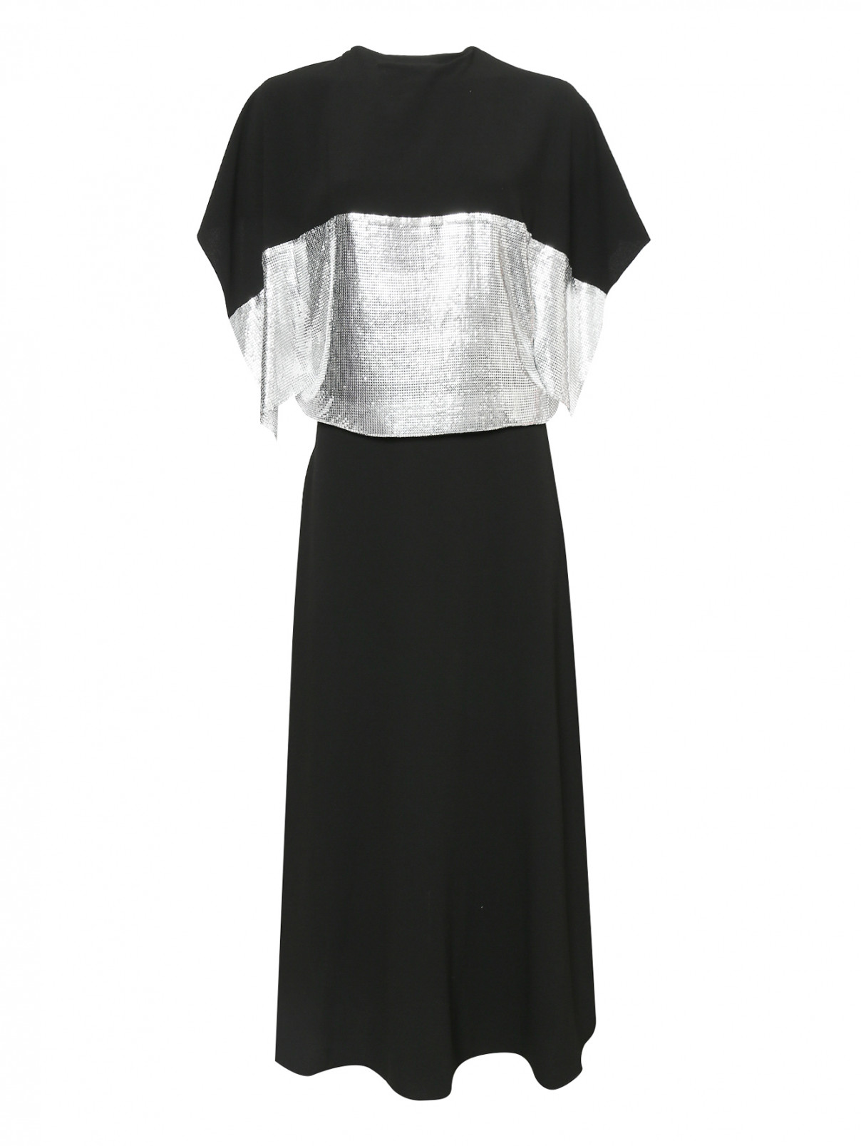 Платье-макси с контрастной отделкой J.W. Anderson  –  Общий вид  – Цвет:  Черный