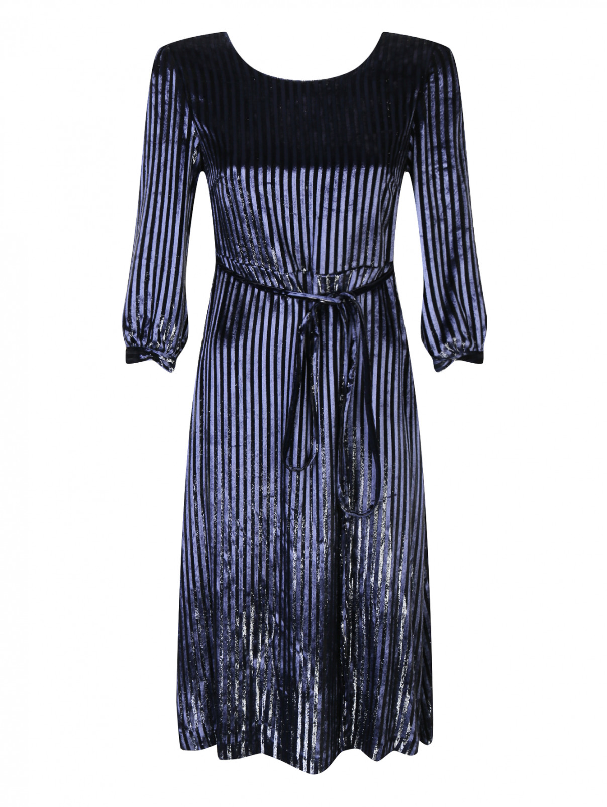 Платье с узором "полоска" и запахом Max&Co  –  Общий вид  – Цвет:  Синий