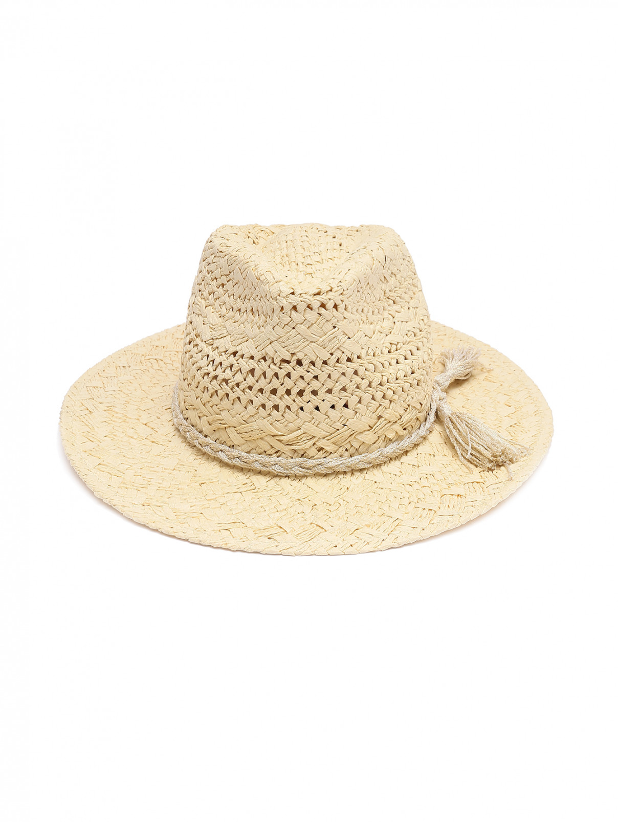 Соломенная шляпа с кистями Marina Rinaldi  –  Общий вид  – Цвет:  Желтый