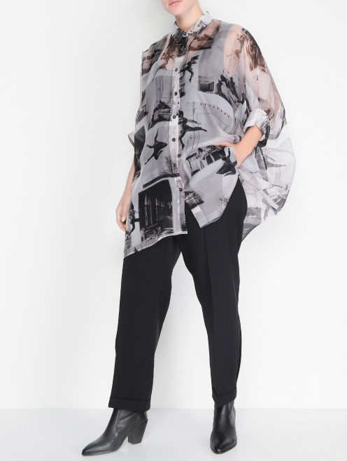 Шелковая блуза свободного кроя Marina Rinaldi - МодельОбщийВид