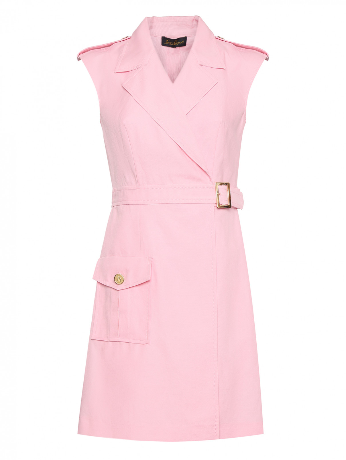 Платье в стиле сафари Luisa Spagnoli  –  Общий вид  – Цвет:  Розовый